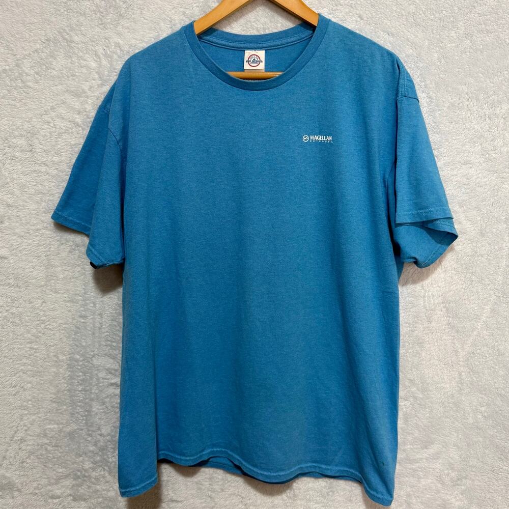 Magellan Outdoors Mens Size XL Blue Sailfish Marlin Graphic T-Shirt Short